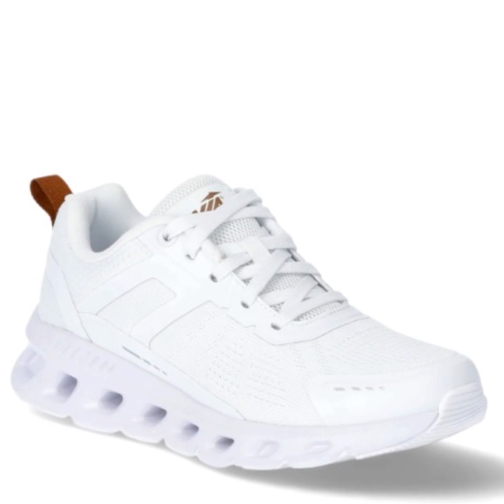 Avia White Athletic Runner with Brown Heel Tab